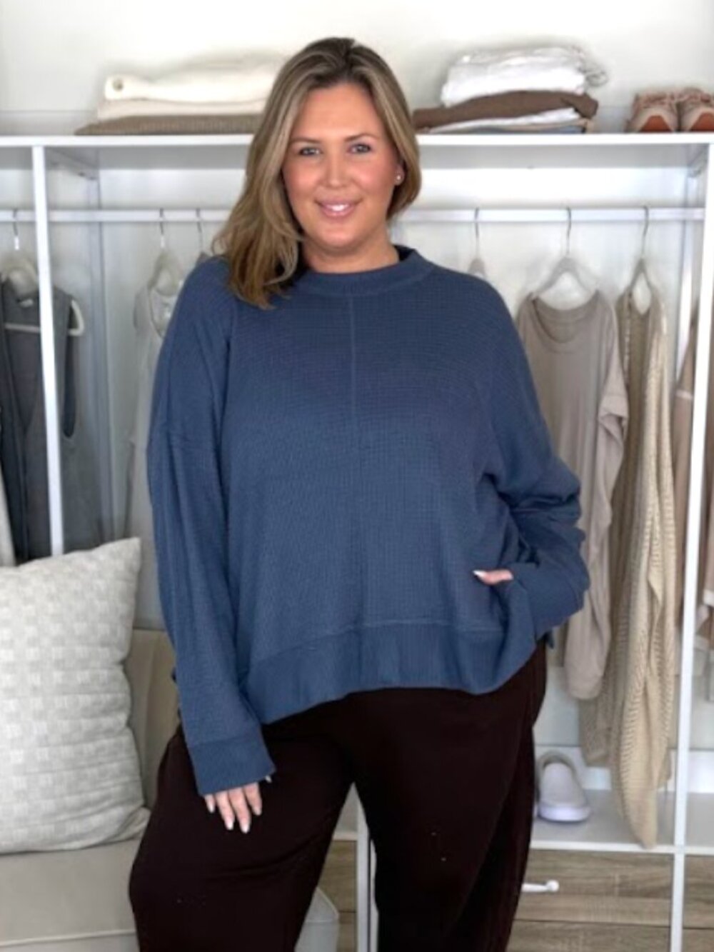 American Eagle Lightweight Oversized Waffle Shirt
